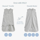 HALO SleepSack Swaddle 100% Cotton 1.5 TOG - Midnight Moons Gray, Newborn Image 6
