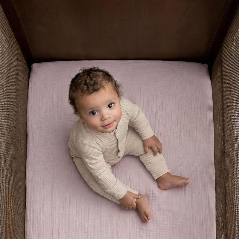 HALO Full-Size Fitted Crib Sheets 2-Pack - Mauve Image 5