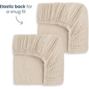 HALO Full-Size Fitted Crib Sheets 2-Pack - Oat Image 3