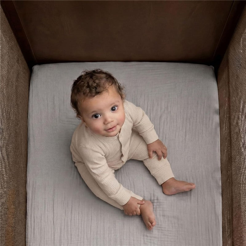 HALO Full-Size Fitted Crib Sheets 2-Pack - Storm Grey Image 5