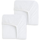 HALO Full-Size Fitted Crib Sheets 2-Pack - White Image 1