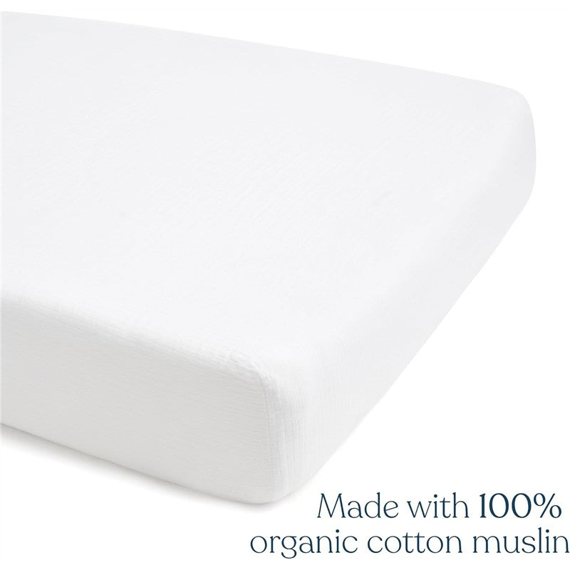 HALO Full-Size Fitted Crib Sheets 2-Pack - White Image 3
