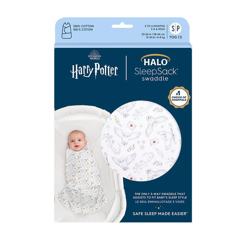 HALO SleepSack Swaddle 100% Cotton 1.5 TOG - Harry Potter Messenger Image 2