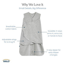 HALO SleepSack Swaddle 100% Cotton 1.5 TOG - Clouds, Newborn Image 3