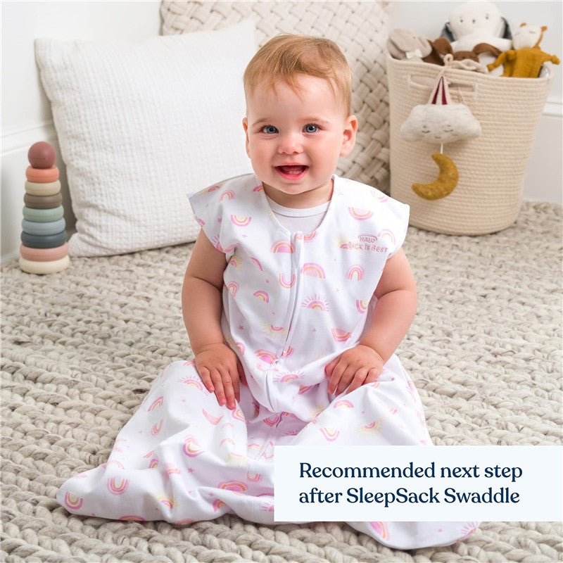 HALO SleepSack Wearable Blanket 100% Cotton 0.5 TOG - Sunshine Rainbows Image 3