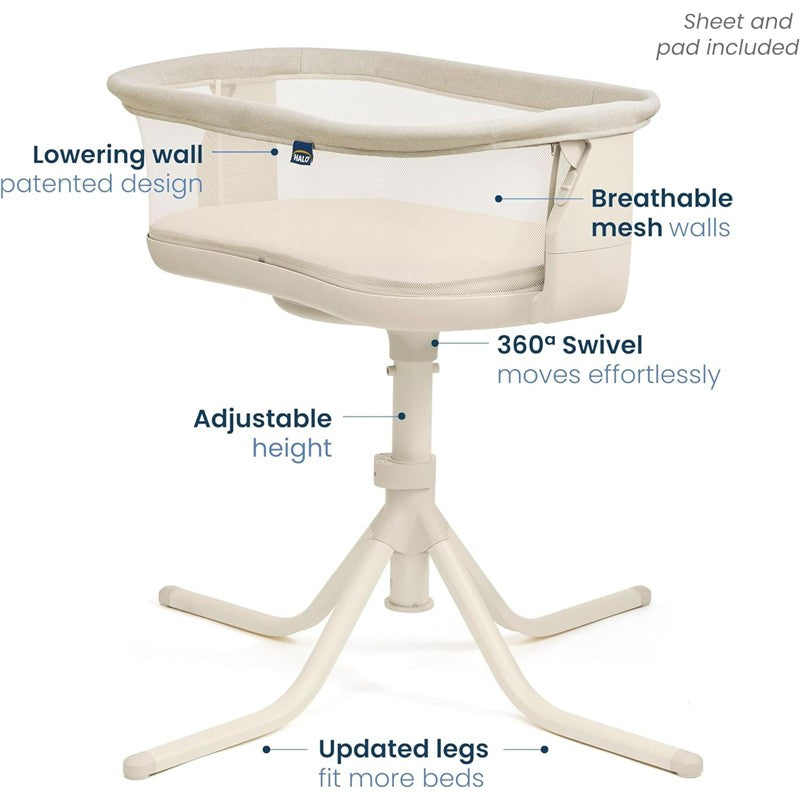 HALO® BassiNest® Swivel Sleeper 4.0 Signature Oat Image 9