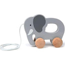 Hape - Elephant Wooden Push and Pull Toddler Toy Image 1