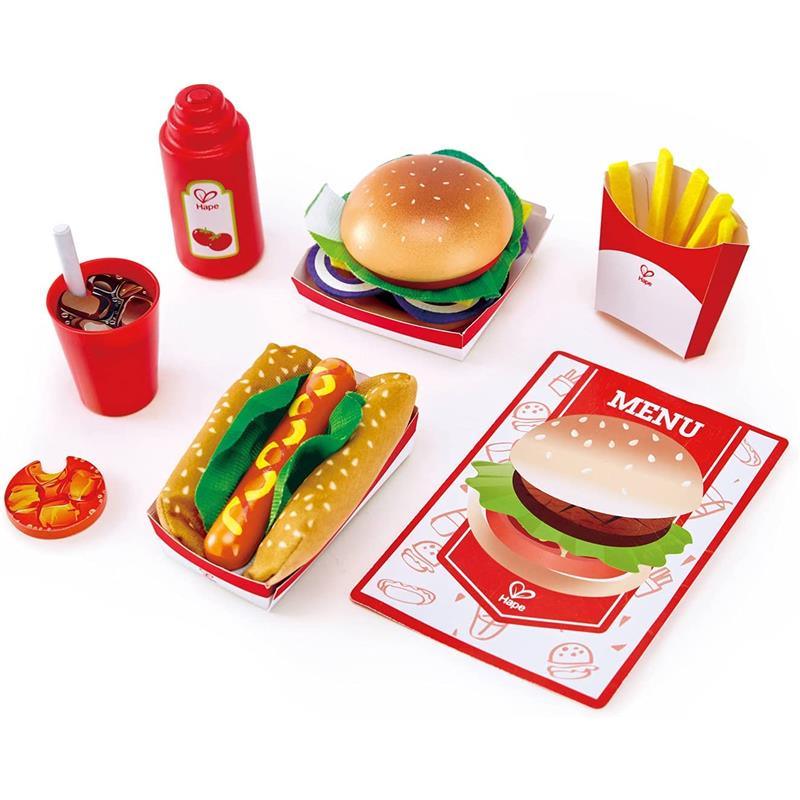 Hape - Fast Food Set, Wooden Diner Fast Food Toy Set Image 1