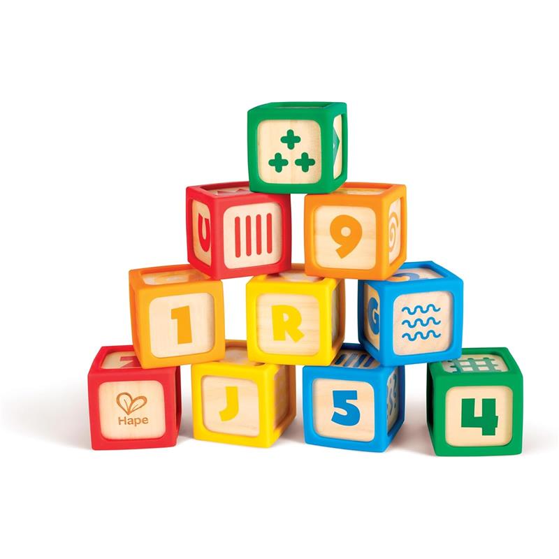 Hape - Grip-N-Stack Silicone & Wood Blocks
