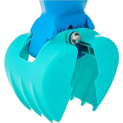 Hape Sand & Beach Toy Grabber Toy with a blue handle and teal claw, designed for scooping and lifting sand.