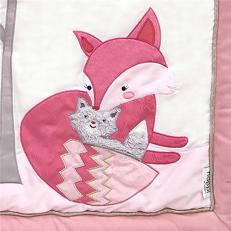 Happi by Dena Woodland Couture Forest Animals 3 Piece Crib Bedding Set - Pink/White Image 5