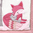Happi by Dena Woodland Couture Forest Animals 3 Piece Crib Bedding Set - Pink/White Image 5