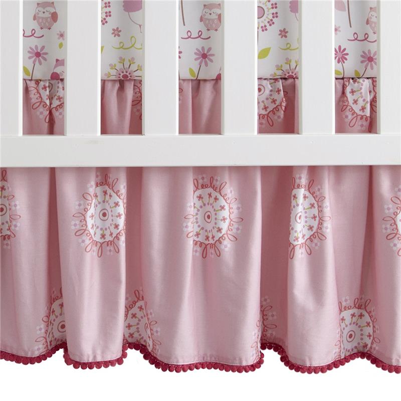 Happi by Dena Woodland Couture Forest Animals 3 Piece Crib Bedding Set - Pink/White Image 9