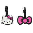 Hello Kitty 2pc Youth Luggage Tag Set - Molded Rubber with Printed ID Card Image 1