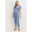 Hello Miz - Kimono Sleeve Maternity Nursing Jumpsuit, Denim Image 1