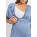 Hello Miz - Kimono Sleeve Maternity Nursing Jumpsuit, Denim Image 4