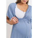 Hello Miz - Kimono Sleeve Maternity Nursing Jumpsuit, Denim Image 4