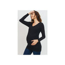 Hello Miz - Modal Jersey V-Neck Basic Long Sleeve Shirt, Black Image 1