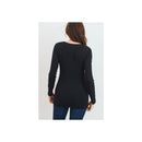 Hello Miz - Modal Jersey V-Neck Basic Long Sleeve Shirt, Black Image 7