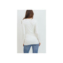 Hello Miz - Modal Jersey V-Neck Basic Long Sleeve Shirt, Ivory Image 2