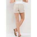 Hello Miz - Solid Maternity Shorts With Pockets And Drawstring, Oatmeal Image 2