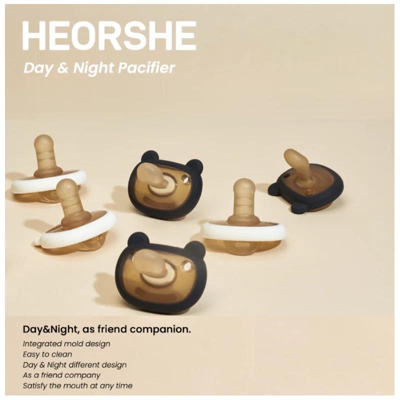Heorshe - Day & Night Pacifier, Black/White Image 3