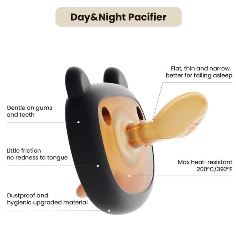 Heorshe - Day & Night Pacifier, Black/White Image 4