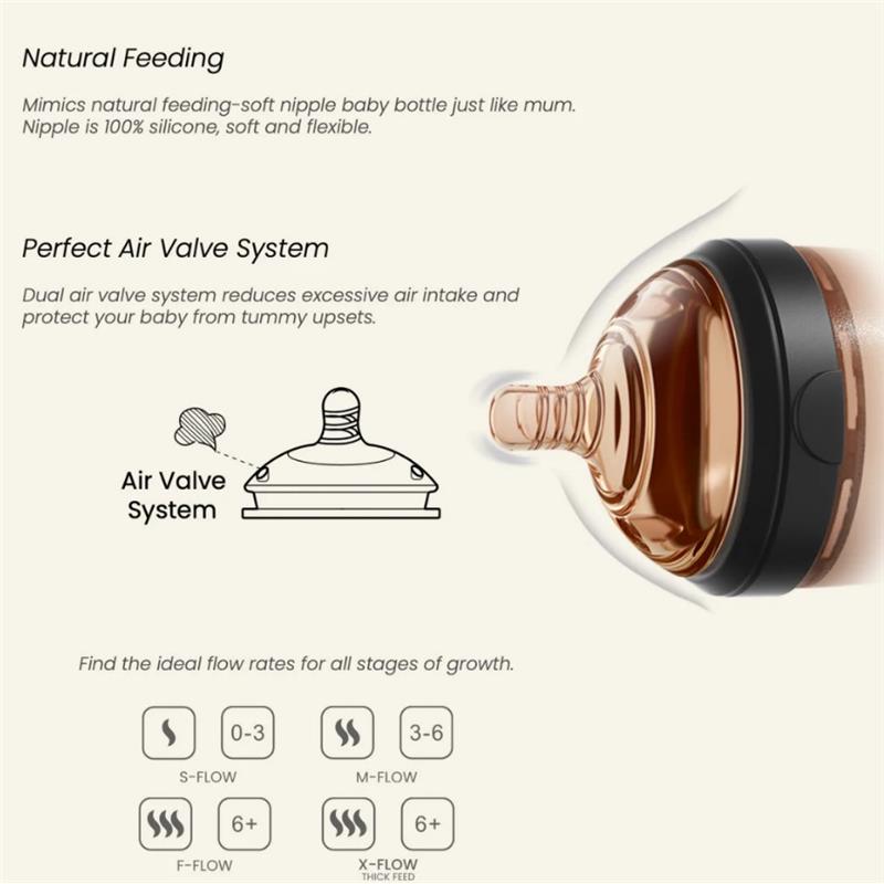 Heorshe - Uitra Wide Neck Baby Bottle - 5Oz/160Ml, Black Image 4