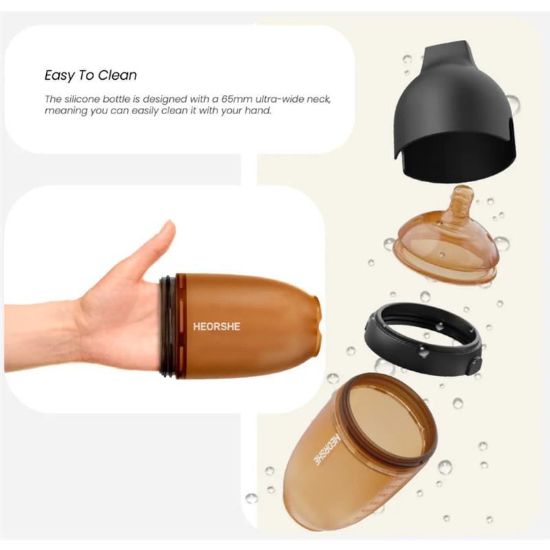 Heorshe - Uitra Wide Neck Baby Bottle - 8Oz/240Ml, White Image 6