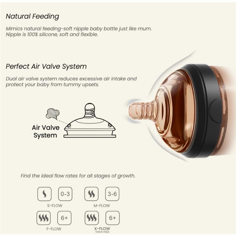 Heorshe - Uitra Wide Neck Baby Bottle - 8Oz/240Ml, White Image 5