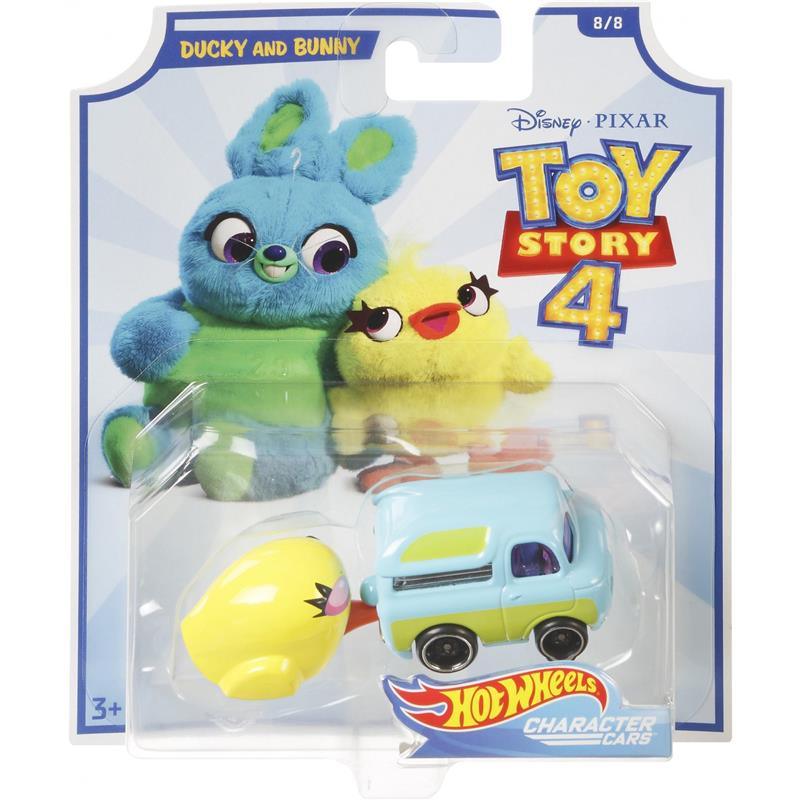 Hot Wheels Disney Pixar Toy Story Ducky & Bunny Character Car, Blue/Yellow Image 4