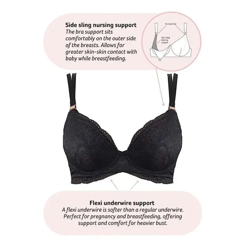 Hotmilk - Heroine Plunge Black Nursing Bra Flexiwire Image 4