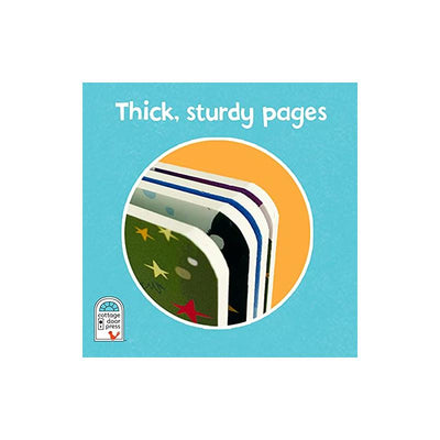 Thick, sturdy pages of the Puppy Love Finger Puppet Book with colorful, rounded corners and star patterns.