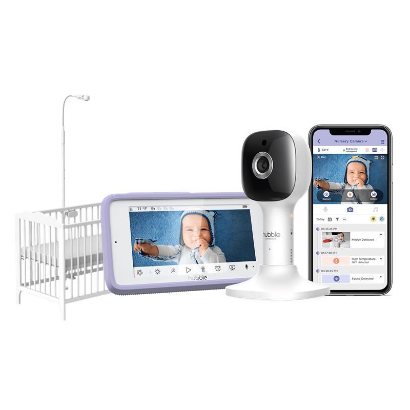 Hubble - Wi-Fi Nursery Pal Crib Edition 5 Smart Hd Baby Monitor With Touch Screen Viewer & Crib Mount Camera Image 1