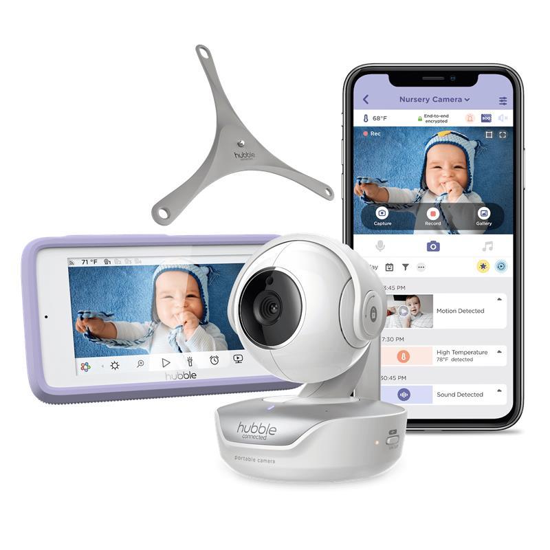 Hubble - Wi-Fi Nursery Pal Deluxe 5 Smart Hd Baby Monitor With Touch Screen Viewer & Portable Camera Image 1