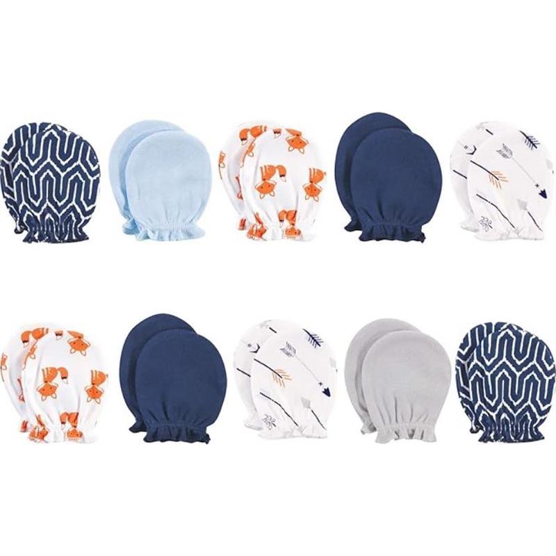 Hudson Baby - 10Pk Foxes Unisex Baby Cotton Scratch Mittens Image 1