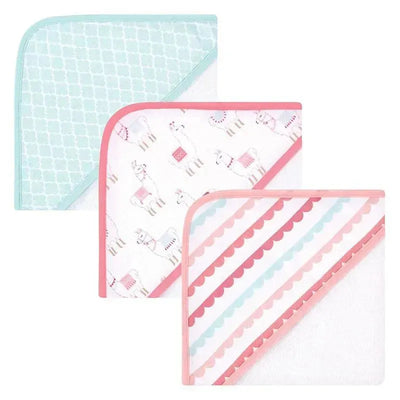 Hudson Baby - 3Pk Llama Baby Cotton Rich Hooded Towels Image 1