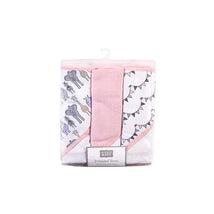Hudson Baby - 3Pk Pink Safari Baby Cotton Rich Hooded Towels Image 2