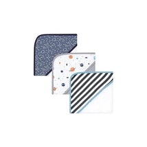 Hudson Baby - 3Pk Space Baby Cotton Rich Hooded Towels Image 1