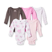 Hudson Baby - 5Pk Pink Floral Baby Girl Cotton Preemie Bodysuits White Short-Sleeve Image 1