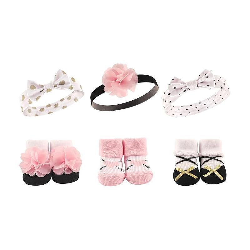 Hudson Baby - 6Pk Girl's Headband & Sock Gift Set Image 1