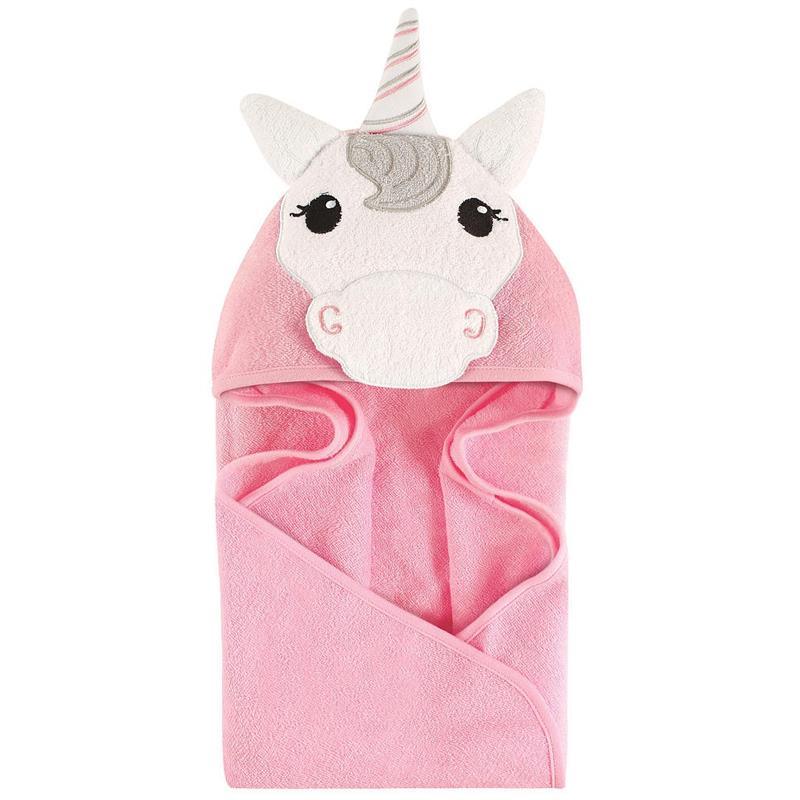 Hudson Baby Animal Hooded Towel, Unicorn Image 1