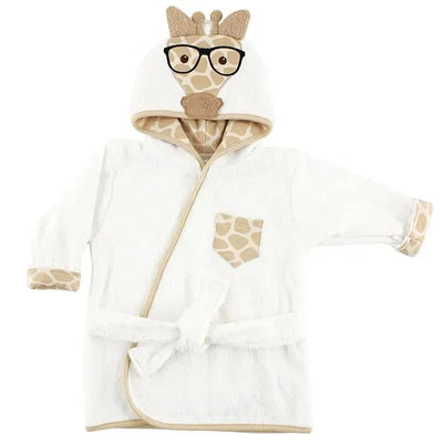 Hudson Baby - Nerdy Giraffe Baby Cotton Animal Face Bathrobe Image 1