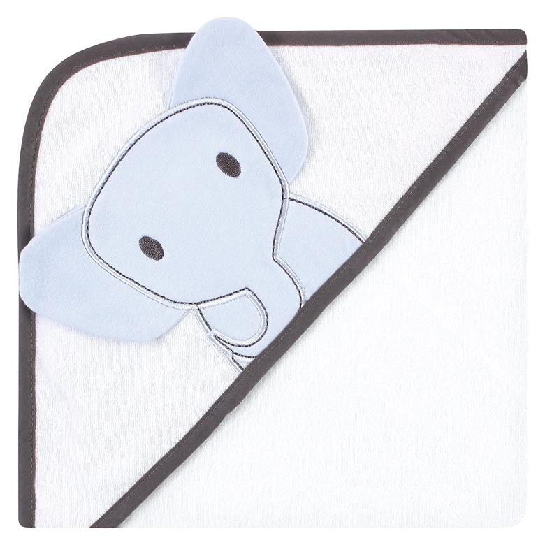 Hudson Baby - Unisex Baby Cotton Rich Hooded Towels, Blue Elephant, One Size Image 4
