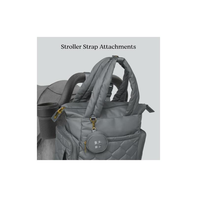 HUGGIES Cozy Hugpack Tote Diaper Bag, Quiet Smoke Quilted Image 3