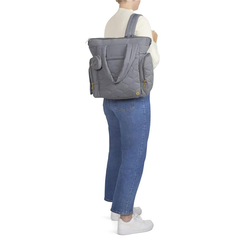 HUGGIES Cozy Hugpack Tote Diaper Bag, Quiet Smoke Quilted Image 4