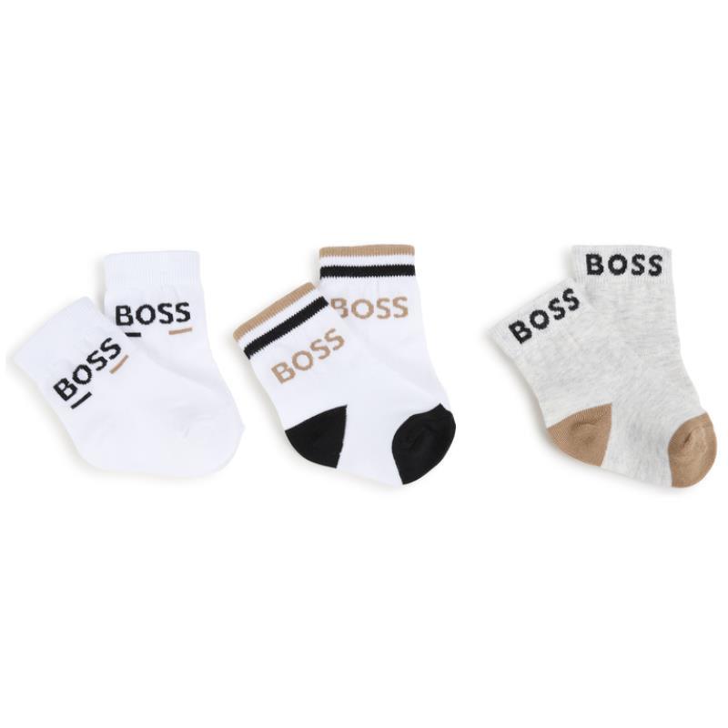 Hugo Boss Baby - 3Pk Socks Set White, Black & Beige  Image 1