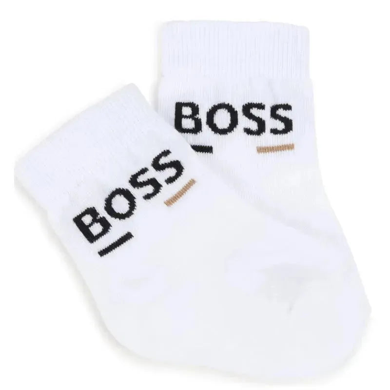 Hugo Boss Baby - 3Pk Socks Set White, Black & Beige Image 2