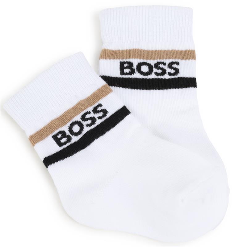 Hugo Boss Baby - 3Pk Socks White & Beige Image 2