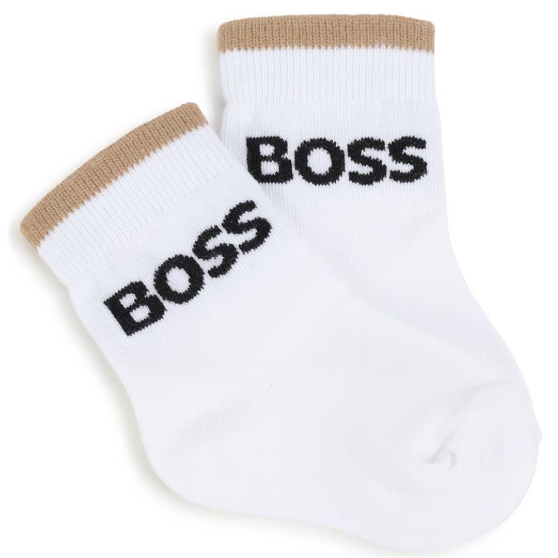 Hugo Boss Baby - 3Pk Socks White & Beige Image 3